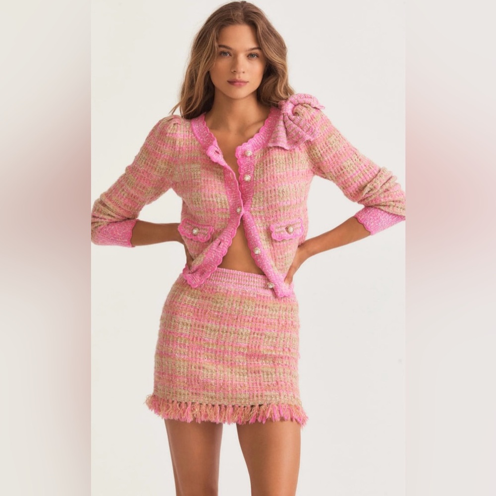 LoveShackFancy Balsam Mini Skirt Majestic Pink Size XS